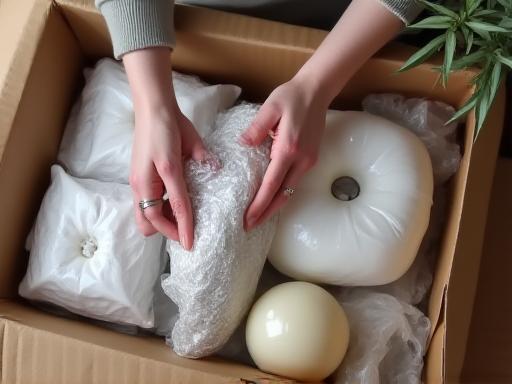 Careful packing of living room items for residential move